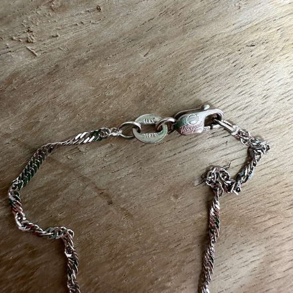 REAL 1/3 Ct Heart diamond necklace 14 Kt white gold chain & clasp formal luxury - Picture 10 of 17